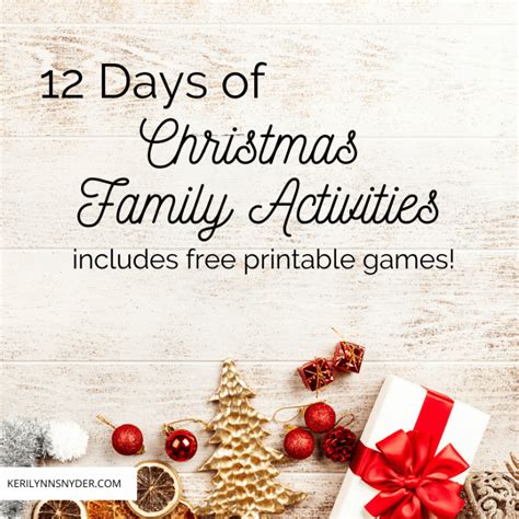 12 Days of Christmas Family Activities - Intentional Living