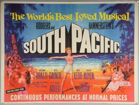 South Pacific (1960's RR) British Quad film poster, musical starring Mitzi Gaynor, South Pacific ...