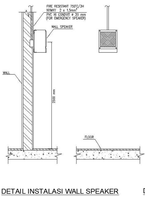 Detail installation of wall speaker cad blocks in AutoCAD, dwg file ...