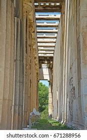 Inside Temple Hephaestus Below Acropolis Athens Stock Photo (Edit Now ...