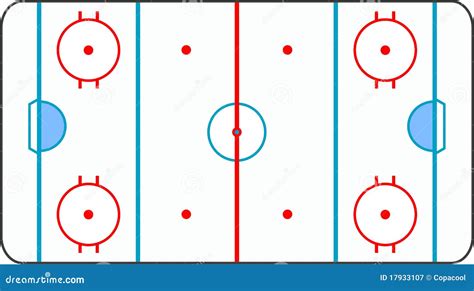 Ice Hockey Ground with All Lines on White Backgrou Stock Vector - Illustration of olympic ...