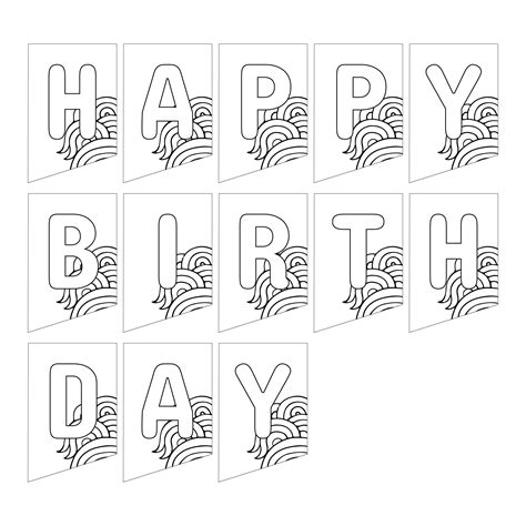 10 Best Images of Happy Birthday Banners Printable Outline - Happy Birthday Flag Banner Template ...