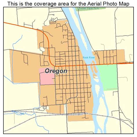 Aerial Photography Map of Oregon, IL Illinois