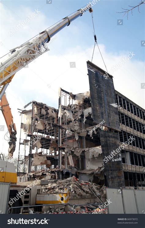 Demolition Building Being Demolished Rubble All Stock Photo 66973072 ...