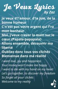 Je veux by Zaz - French Lyrics and English Translation