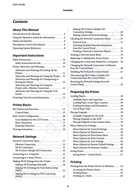 Epson ET-3750 series Printer Operation & user’s manual PDF View/Download, Page # 2