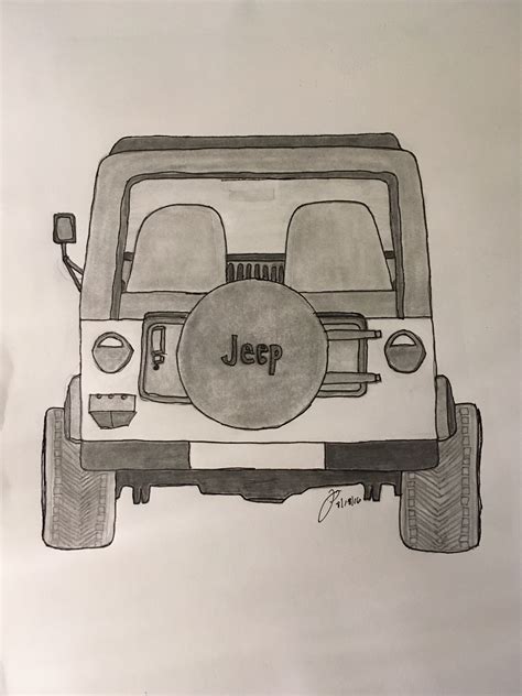 Pencil Drawing Jeep - bestpencildrawing