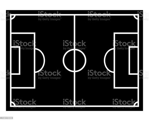 Football Pitch Isolated Vector Silhouette Stock Illustration - Download ...