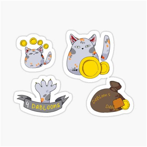 "4 Dabloon Cat Stickers" Sticker for Sale by HelgaCreate | Redbubble