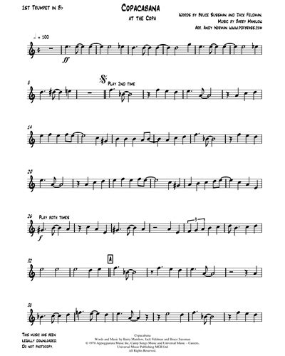 Copacabana Sheet Music by Jack Feldman | nkoda | Free 7 days trial