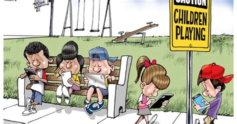 Cartoonist Gary Varvel: Children playing mobile devices