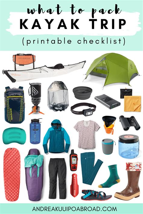 Overnight Kayak Trip Packing List: Everything I Packed + [Printable Checklist] - Andrea Kuuipo ...