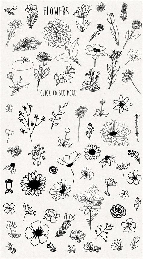 Only flowers ! | Flower drawing, Flower sketches, Floral drawing