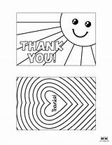 Thank You Card Coloring Page Printable 34 Cards Images sketch template