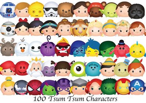 100 TSUM TSUM DISNEY CHARACTER DIGITAL FILES GOOD FOR BIRTHDAY BANNERS ...