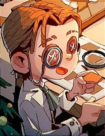 a cartoon boy wearing headphones and holding a magnifying glass in his hand