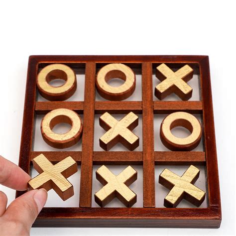 Classic Family Board Game Noughts And Crosses Game Wooden Family Board ...