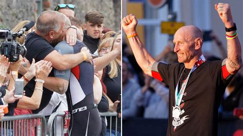 Tearful Gareth Thomas hugs husband during Ironman hours after revealing ...