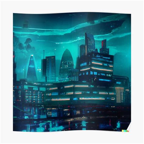 "Cyberpunk Style Art Of The London Skyline - #1" Poster for Sale by ...