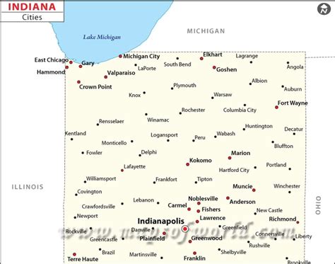 City Map Of Northern Indiana