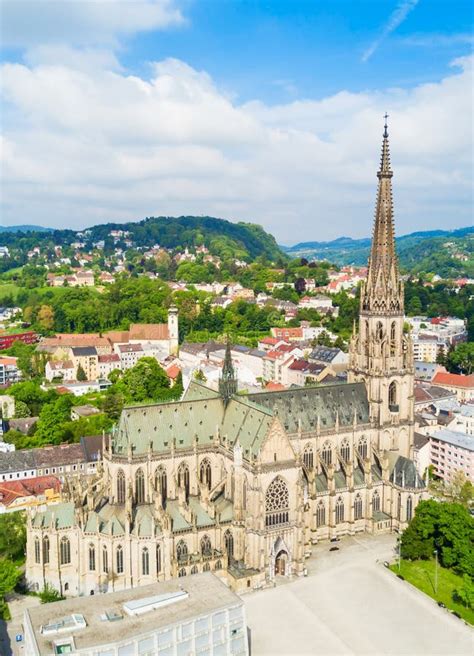 Linz New Cathedral, Austria Stock Image - Image of city, medieval ...