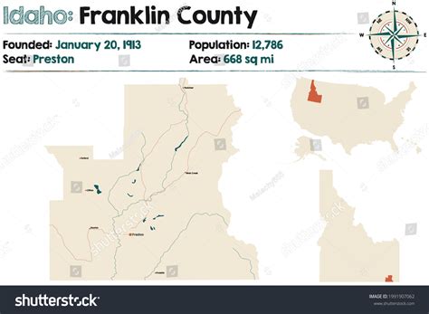 Large Detailed Map Franklin County Idaho Stock Vector (Royalty Free ...