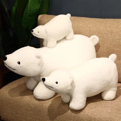 Ice Bear Plush Toy Soft Stuffed Animal Polar Bear Sleep Pillow Kawaii ...