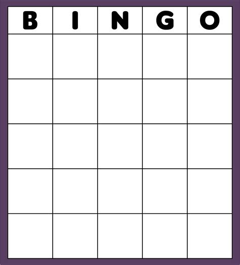 Customizable Blank Bingo Card Template Bingo Card Template, Templates ...