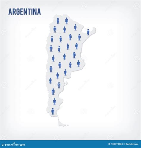 Vector People Map of Argentina. the Concept of Population Stock ...