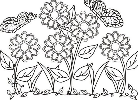 Gambar Taman Bunga Yang Belum Diwarnai | Butterfly coloring page ...