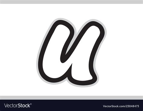 U black and white alphabet letter logo icon design