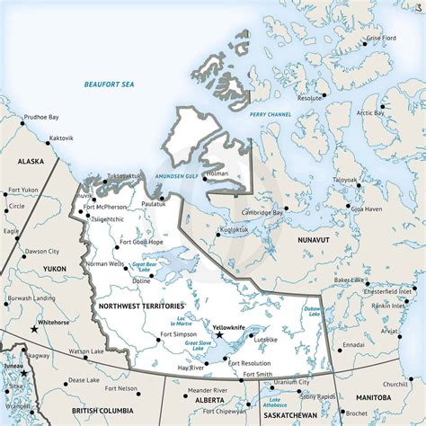 Stock Vector Map of Northwest Territories | One Stop Map