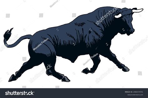 Drawing Profile Silhouette Bull Stock Illustration 2060374751 | Shutterstock