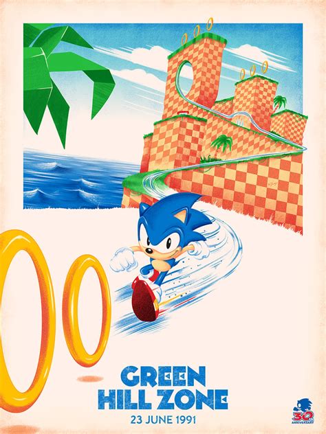 Sonic the Hedgehog 30th Anniversary print / Doaly