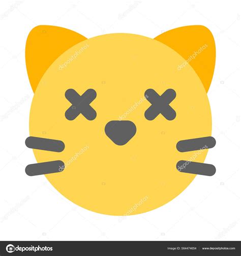 Mouthless Kitty Face Eyes Crossed Emoji Stock Vector Image by ©get4net #564474654