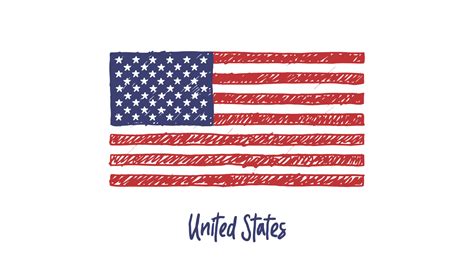 United States National Country Flag Pencil Color Sketch Illustration 16328939 PNG