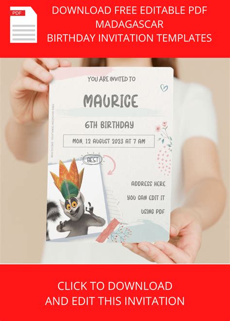 ( Free Editable PDF ) Madagascar Birthday Invitation Templates