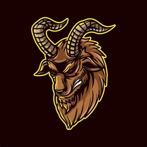 Premium Vector | Angry Goat Head Mascot Illustration