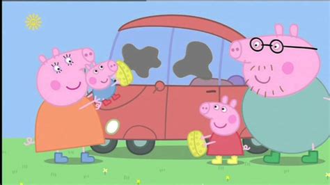 Peppa Pig Cleaning The Car - Rain Will