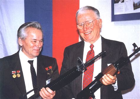 Eugene Stoner (designer of the M-16 rifle) and Mikhail Kalashnikov (designer of the AK-47 rifle ...