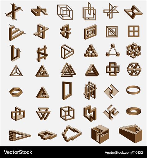 Impossible objects Royalty Free Vector Image - VectorStock