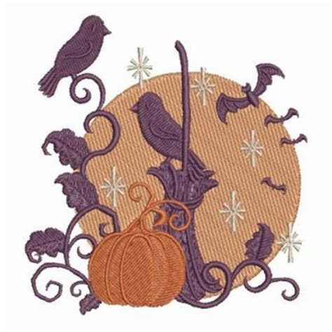 Halloween Moon Silhouette Machine Embroidery Design | Embroidery ...