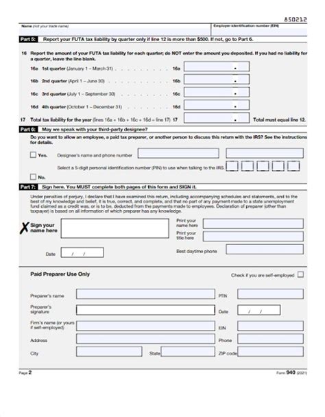 Irs 940 Form 2023 - Printable Forms Free Online