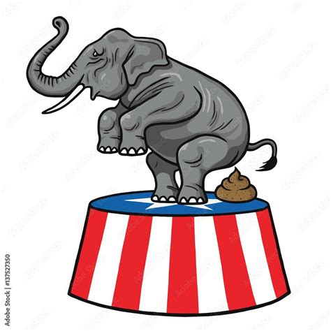 American Republican Party GOP Elephant Vector Cartoon Illustration ...