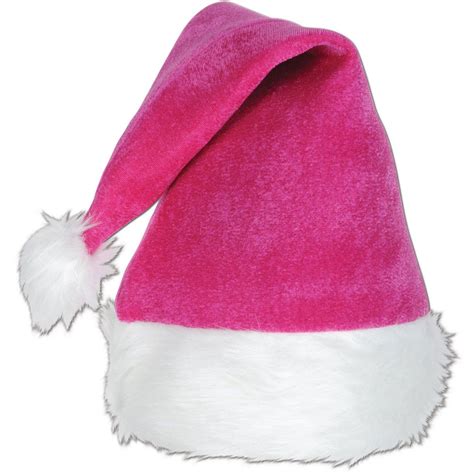 Pink Velvet Santa Hat w/Plush | Pink santa hat, Pink velvet, Santa hat