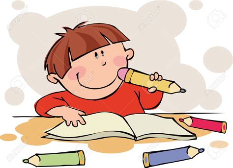 Doing homework free clipart of children doing school work clipart ...