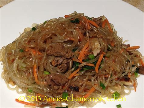 Japchae (or Chapchae), Korean Stir-fried Noodles with Vegetables | Annie's Chamorro Kitchen