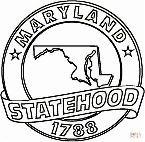 Maryland State Flag Coloring Page Unique State Maryland Coloring Page ...