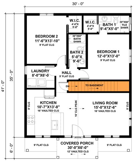 1000 Square Foot 2 Bedroom Craftsman House Plan - 420082WNT | Architectural Designs - House Plans