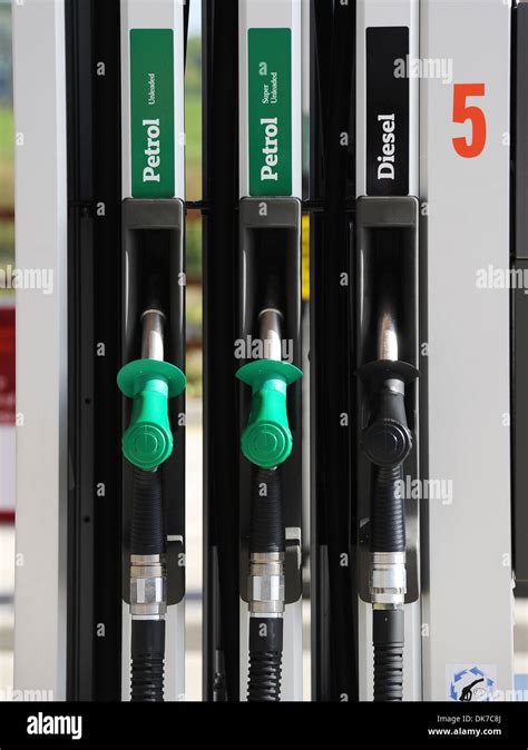 Petrol pump, Petrol station fuel or petrol pumps, Britain, UK Stock ...